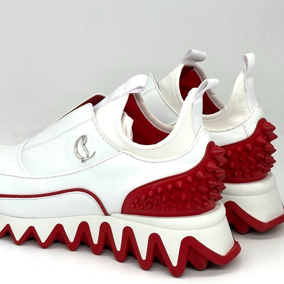 Christian Louboutin SHARKYLOUB SB Spikes Donna Leather Sneakers Shoes - Picture 11 of 14